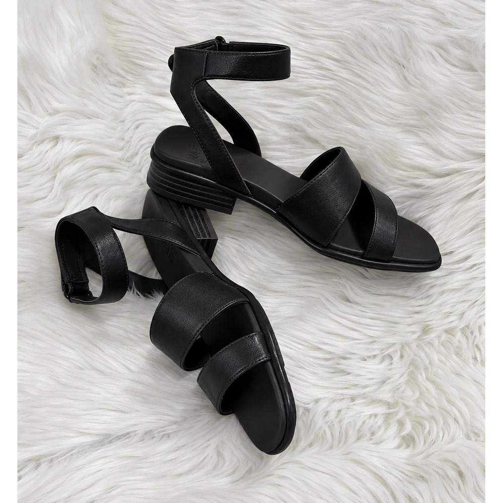 Naturalizer Effie Black Ankle Strap Sandals Women's Size 6.5 New in Box